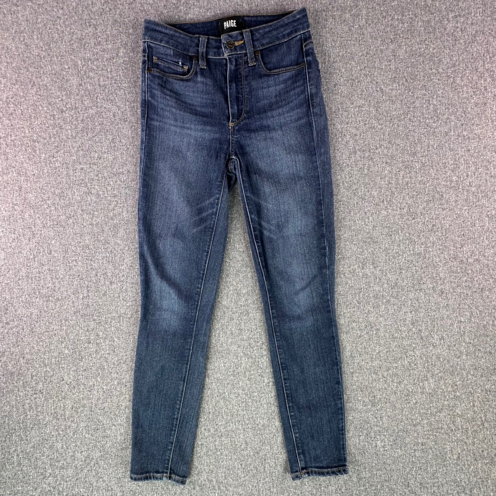 Paige Jeans Womens 24 Hoxton Crop Blue High Rise Skinny Stretch Denim Excellent